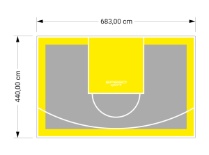 30M2/440X683CM SZARO-ŻÓŁTE BOISKO DO KOSZYKÓWKI SPEEDSPORT HEXA POWER PRO