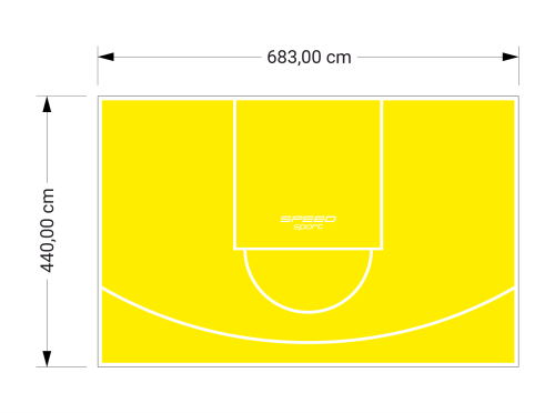 30M2/440X683CM ŻÓŁTE BOISKO DO KOSZYKÓWKI SPEEDSPORT HEXA POWER PRO
