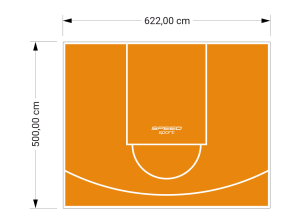 31M2/500X622CM POMARAŃCZOWE BOISKO DO KOSZYKÓWKI SPEEDSPORT HEXA POWER PRO