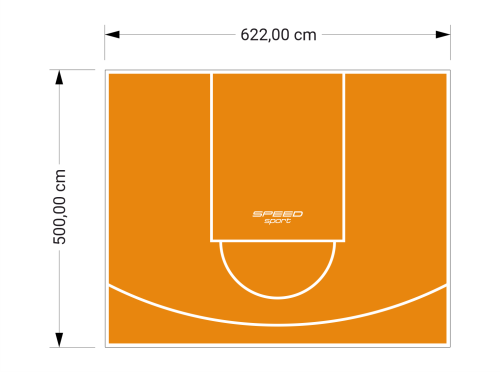 31M2/500X622CM POMARAŃCZOWE BOISKO DO KOSZYKÓWKI SPEEDSPORT HEXA POWER PRO