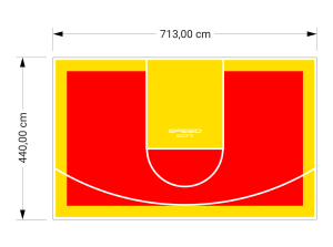 31M2/440X713CM CZERWONO-ŻÓŁTE BOISKO DO KOSZYKÓWKI SPEEDSPORT HEXA POWER PRO