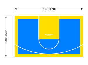 31M2/440X713CM BŁĘKITNO-ŻÓŁTE BOISKO DO KOSZYKÓWKI SPEEDSPORT HEXA POWER PRO