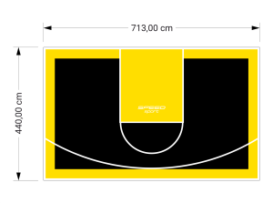 31M2/440X713CM CZARNO-ŻÓŁTE BOISKO DO KOSZYKÓWKI SPEEDSPORT HEXA POWER PRO