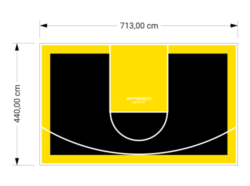 31M2/440X713CM CZARNO-ŻÓŁTE BOISKO DO KOSZYKÓWKI SPEEDSPORT HEXA POWER PRO