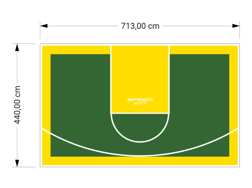 31M2/440X713CM ZIELONO-ŻÓŁTE BOISKO DO KOSZYKÓWKI SPEEDSPORT HEXA POWER PRO