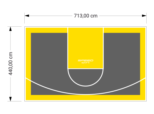 31M2/440X713CM GRAFITOWO-ŻÓŁTE BOISKO DO KOSZYKÓWKI SPEEDSPORT HEXA POWER PRO