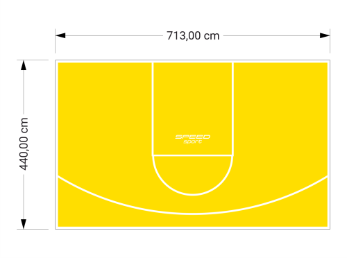 31M2/440X713CM ŻÓŁTE BOISKO DO KOSZYKÓWKI SPEEDSPORT HEXA POWER PRO