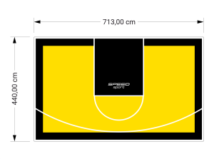 31M2/440X713CM ŻÓŁTO-CZARNE BOISKO DO KOSZYKÓWKI SPEEDSPORT HEXA POWER PRO