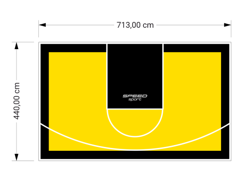 31M2/440X713CM ŻÓŁTO-CZARNE BOISKO DO KOSZYKÓWKI SPEEDSPORT HEXA POWER PRO