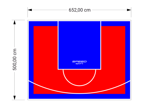 33M2/500X652CM CZERWONO-NIEBIESKIE BOISKO DO KOSZYKÓWKI SPEEDSPORT HEXA POWER PRO