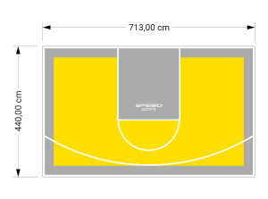 31M2/440X713CM ŻÓŁTO-SZARE BOISKO DO KOSZYKÓWKI SPEEDSPORT HEXA POWER PRO