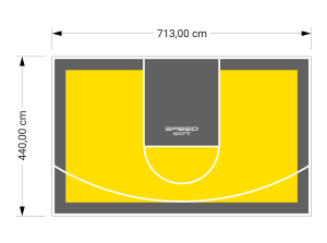 31M2/440X713CM ŻÓŁTO-GRAFITOWE BOISKO DO KOSZYKÓWKI SPEEDSPORT HEXA POWER PRO