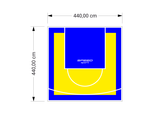 19M2/440X440CM ŻÓŁTO-NIEBIESKIE BOISKO DO KOSZYKÓWKI SPEEDSPORT HEXA POWER PRO
