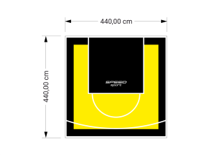 19M2/440X440CM ŻÓŁTO-CZARNE BOISKO DO KOSZYKÓWKI SPEEDSPORT HEXA POWER PRO