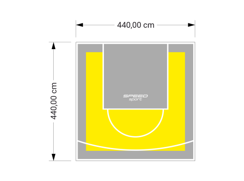 19M2/440X440CM ŻÓŁTO-SZARE BOISKO DO KOSZYKÓWKI SPEEDSPORT HEXA POWER PRO
