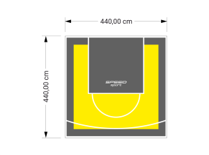 19M2/440X440CM ŻÓŁTO-GRAFITOWE BOISKO DO KOSZYKÓWKI SPEEDSPORT HEXA POWER PRO