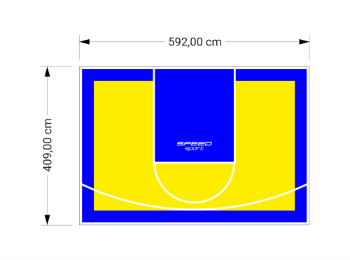 24M2/409X592CM ŻÓŁTO-NIEBIESKIE BOISKO DO KOSZYKÓWKI SPEEDSPORT HEXA POWER PRO