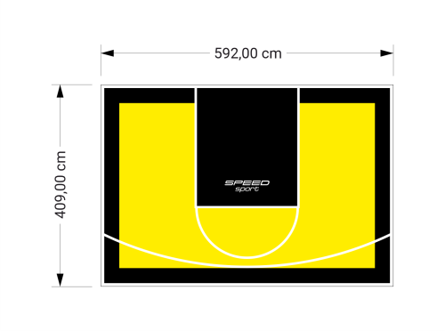 24M2/409X592CM ŻÓŁTO-CZARNE BOISKO DO KOSZYKÓWKI SPEEDSPORT HEXA POWER PRO