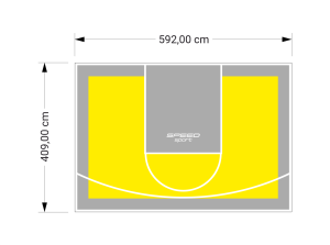 24M2/409X592CM ŻÓŁTO-SZARE BOISKO DO KOSZYKÓWKI SPEEDSPORT HEXA POWER PRO