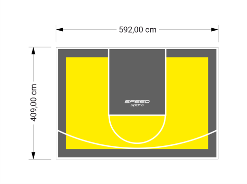 24M2/409X592CM ŻÓŁTO-GRAFITOWE BOISKO DO KOSZYKÓWKI SPEEDSPORT HEXA POWER PRO