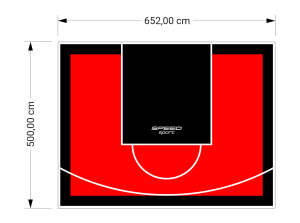 33M2/500X652CM CZERWONO-CZARNE BOISKO DO KOSZYKÓWKI SPEEDSPORT HEXA POWER PRO