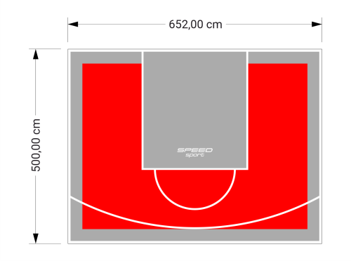 33M2/500X652CM CZERWONO-SZARE BOISKO DO KOSZYKÓWKI SPEEDSPORT HEXA POWER PRO
