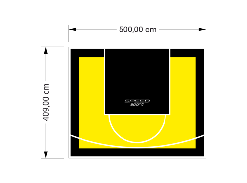 21M2/409X500CM ŻÓŁTO-CZARNE BOISKO DO KOSZYKÓWKI SPEEDSPORT HEXA POWER PRO