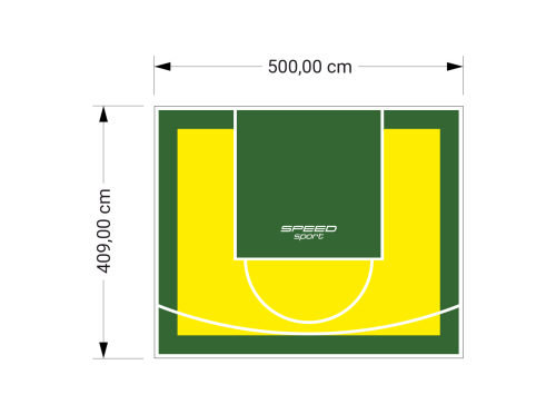 21M2/409X500CM ŻÓŁTO-ZIELONE BOISKO DO KOSZYKÓWKI SPEEDSPORT HEXA POWER PRO