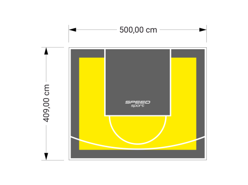 21M2/409X500CM ŻÓŁTO-GRAFITOWE BOISKO DO KOSZYKÓWKI SPEEDSPORT HEXA POWER PRO