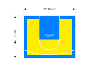 23M2/440X531CM ŻÓŁTO-BŁĘKITNE BOISKO DO KOSZYKÓWKI SPEEDSPORT HEXA POWER PRO