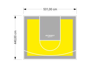 23M2/440X531CM ŻÓŁTO-SZARE BOISKO DO KOSZYKÓWKI SPEEDSPORT HEXA POWER PRO