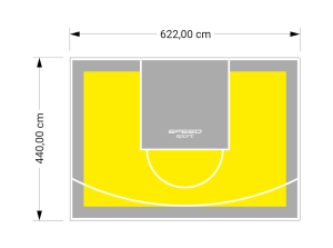27M2/440X622CM ŻÓŁTO-SZARE BOISKO DO KOSZYKÓWKI SPEEDSPORT HEXA POWER PRO