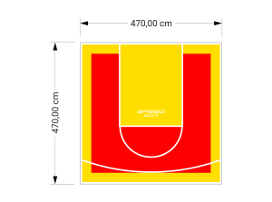 22M2/470X470CM CZERWONO-ŻÓŁTE BOISKO DO KOSZYKÓWKI SPEEDSPORT HEXA POWER PRO