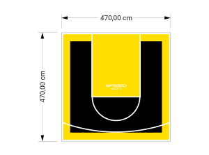 22M2/470X470CM CZARNO-ŻÓŁTE BOISKO DO KOSZYKÓWKI SPEEDSPORT HEXA POWER PRO
