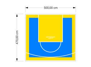 24M2/470X500CM BŁĘKITNO-ŻÓŁTE BOISKO DO KOSZYKÓWKI SPEEDSPORT HEXA POWER PRO