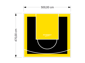 24M2/470X500CM CZARNO-ŻÓŁTE BOISKO DO KOSZYKÓWKI SPEEDSPORT HEXA POWER PRO