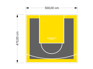 24M2/470X500CM GRAFITOWO-ŻÓŁTE BOISKO DO KOSZYKÓWKI SPEEDSPORT HEXA POWER PRO