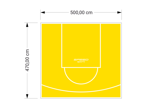 24M2/470X500CM ŻÓŁTE BOISKO DO KOSZYKÓWKI SPEEDSPORT HEXA POWER PRO