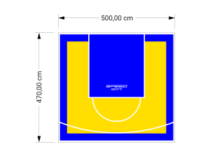 24M2/470X500CM ŻÓŁTO-NIEBIESKIE BOISKO DO KOSZYKÓWKI SPEEDSPORT HEXA POWER PRO