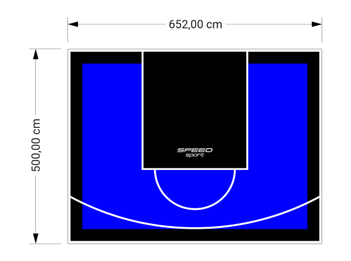 33M2/500X652CM NIEBIESKO-CZARNE BOISKO DO KOSZYKÓWKI SPEEDSPORT HEXA POWER PRO