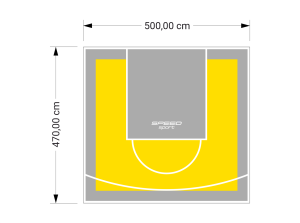 24M2/470X500CM ŻÓŁTO-SZARE BOISKO DO KOSZYKÓWKI SPEEDSPORT HEXA POWER PRO