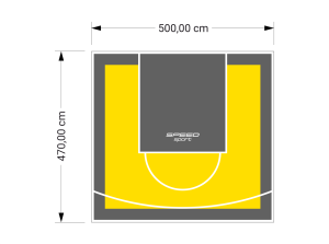 24M2/470X500CM ŻÓŁTO-GRAFITOWE BOISKO DO KOSZYKÓWKI SPEEDSPORT HEXA POWER PRO