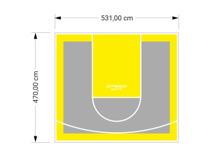 25M2/470X531CM SZARO-ŻÓŁTE BOISKO DO KOSZYKÓWKI SPEEDSPORT HEXA POWER PRO