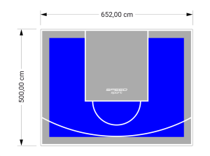 33M2/500X652CM NIEBIESKO-SZARE BOISKO DO KOSZYKÓWKI SPEEDSPORT HEXA POWER PRO