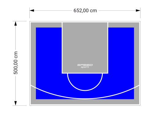 33M2/500X652CM NIEBIESKO-SZARE BOISKO DO KOSZYKÓWKI SPEEDSPORT HEXA POWER PRO