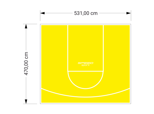 25M2/470X531CM ŻÓŁTE BOISKO DO KOSZYKÓWKI SPEEDSPORT HEXA POWER PRO