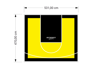 25M2/470X531CM ŻÓŁTO-CZARNE BOISKO DO KOSZYKÓWKI SPEEDSPORT HEXA POWER PRO