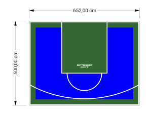 33M2/500X652CM NIEBIESKO-ZIELONE BOISKO DO KOSZYKÓWKI SPEEDSPORT HEXA POWER PRO