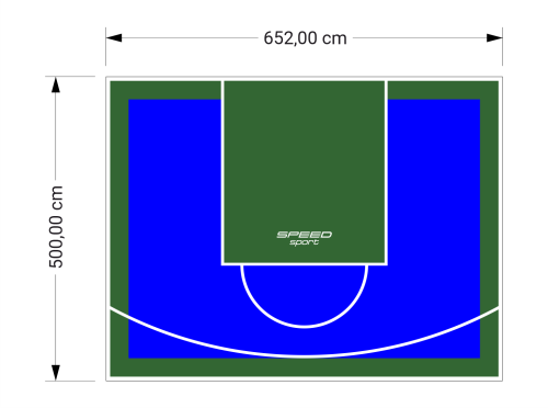 33M2/500X652CM NIEBIESKO-ZIELONE BOISKO DO KOSZYKÓWKI SPEEDSPORT HEXA POWER PRO