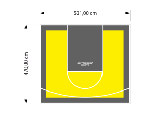 25M2/470X531CM ŻÓŁTO-GRAFITOWE BOISKO DO KOSZYKÓWKI SPEEDSPORT HEXA POWER PRO
